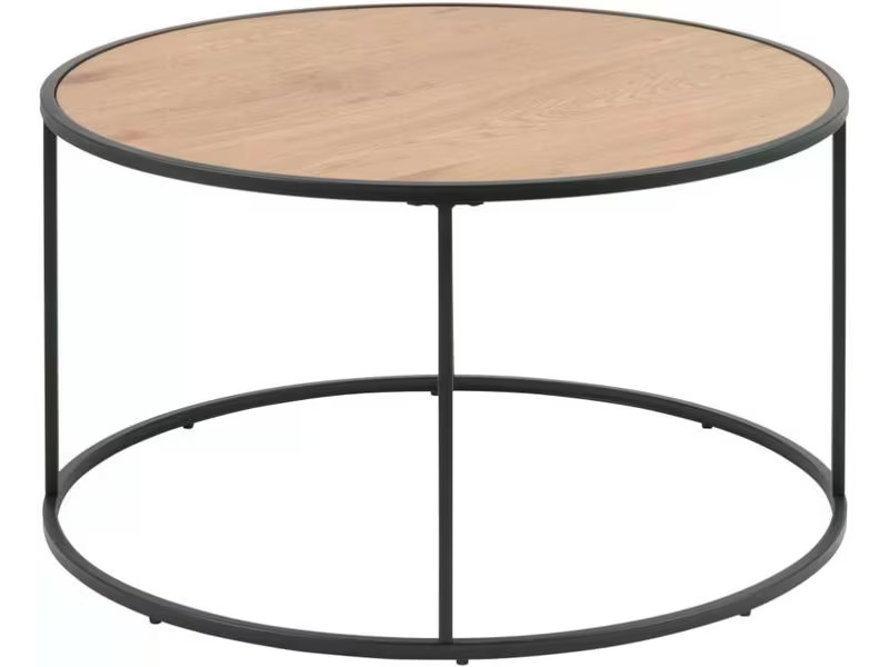 AC Design Couchtisch Seaford Rund, Nature/Schwarz