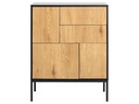 AC Design Kommode Seaford 80 x 40 x 103 cm, Nature/Schwarz