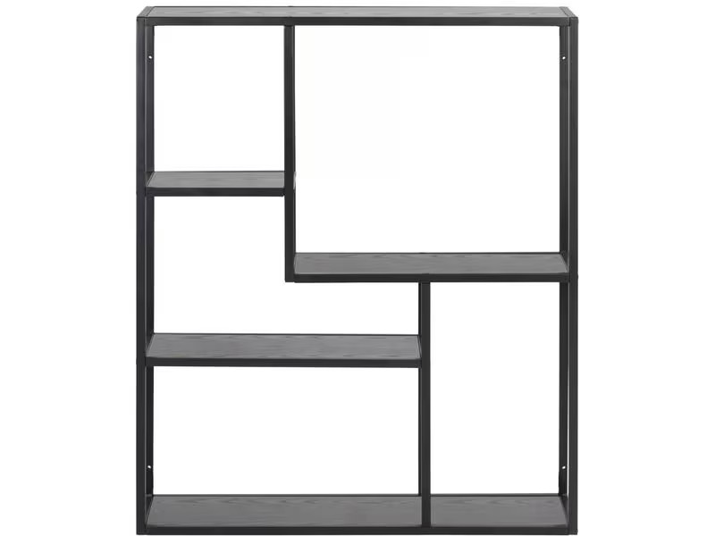 AC Design Wandregal Seaford 75 x 20 x 91 cm, Schwarz