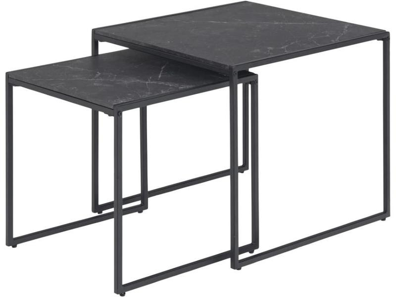 AC Design Beistelltisch Infinity 2 Stück, Schwarz