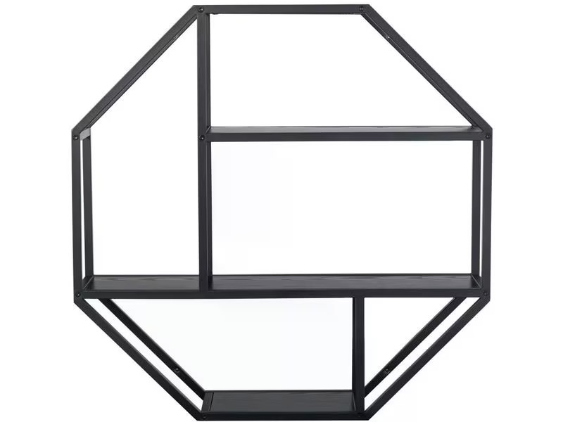AC Design Wandregal Seaford 77 x 20 x 77 cm, Schwarz