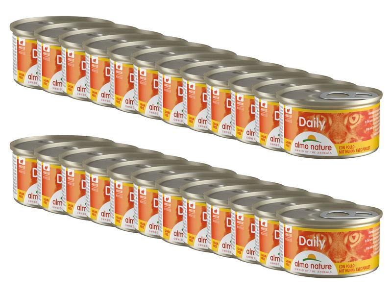 Almo Nature Nassfutter Daily Mousse mit Huhn, 24 x 85 g