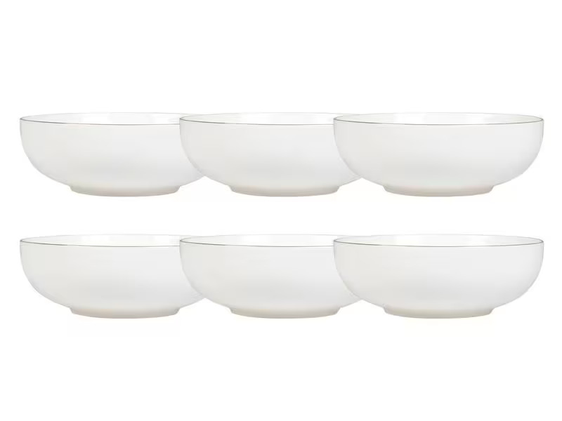 FURBER Suppen- &amp; Pastateller Ø 20.5 cm, 6 Stück, Weiss/Gold