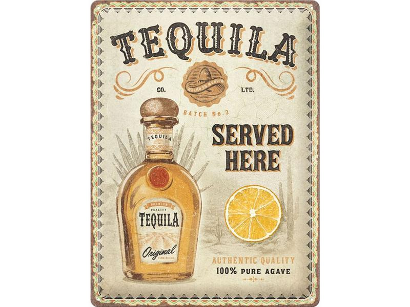 Nostalgic Art Schild Tequila Served Here 30 x 40 cm, Metall