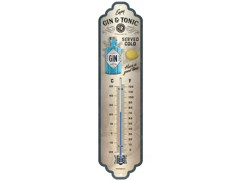 Nostalgic Art Thermometer Gin &amp; Tonic 6.5 x 28 cm