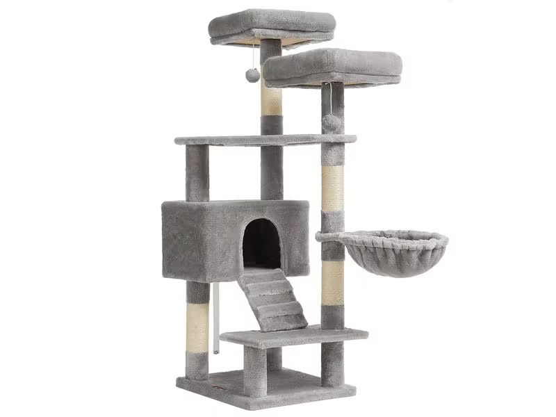 Feandrea Kratzbaum 142 cm, Grau/Beige