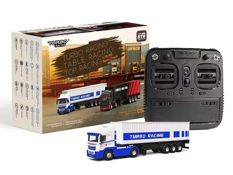 Turbo Racing Lastwagen C50 mit Anhänger Weiss, 1:76, RTR