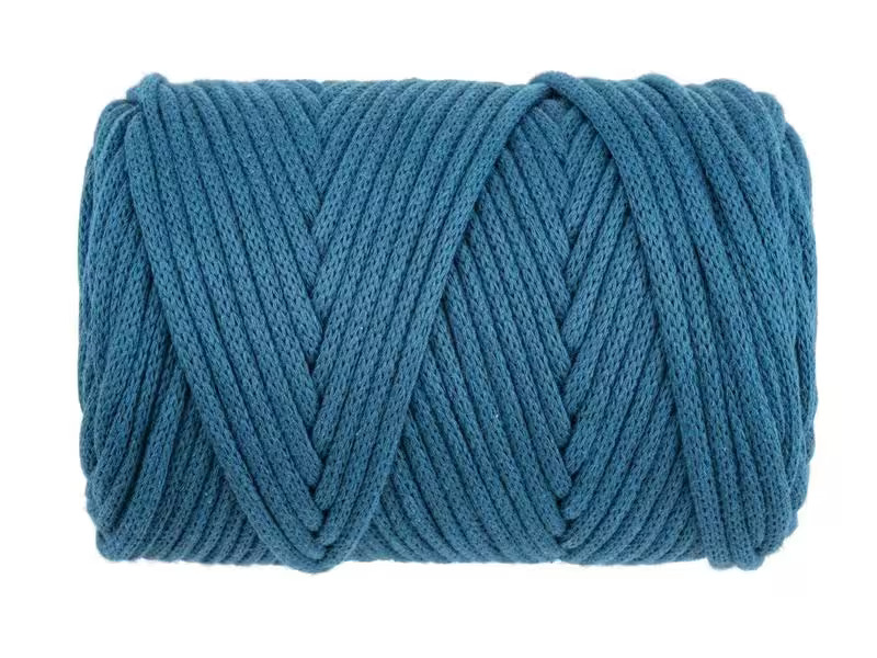 Glorex Wolle Makramee Cord gewebt 85 m x 5 mm, 500g, Türkis