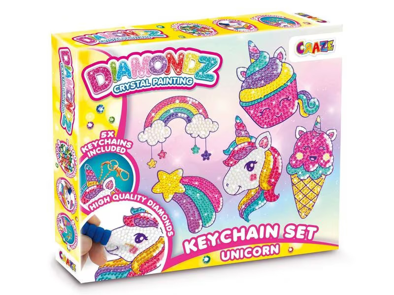 Craze Bastelset Diamondz – Painting Keychain Set Unicorn