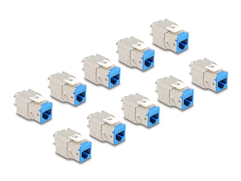 Delock Keystone-Modul RJ45 zu LSA Cat.6A Blau, 10 Stück