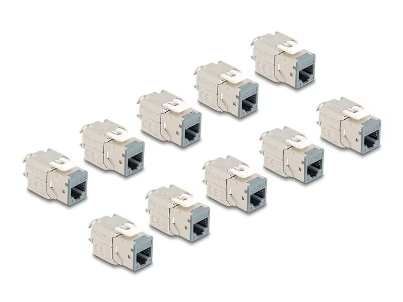 Delock Keystone-Modul RJ45 zu LSA Cat.6A Grau, 10 Stück