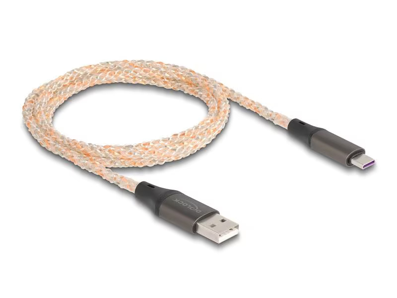 Delock USB 2.0-Kabel mit RGB Beleuchtung USB A - USB C 1 m