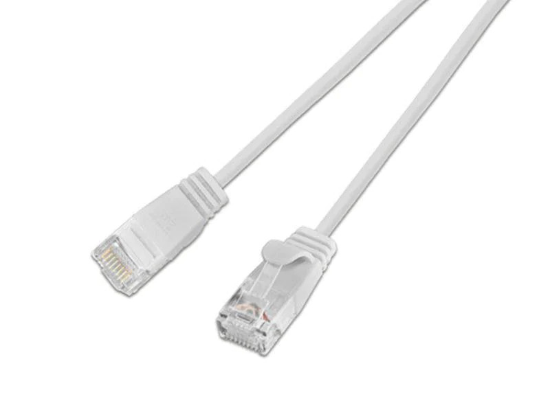 SLIM Slimpatchkabel RJ-45 - RJ-45, Cat 6, UTP, 0.5 m, Weiss