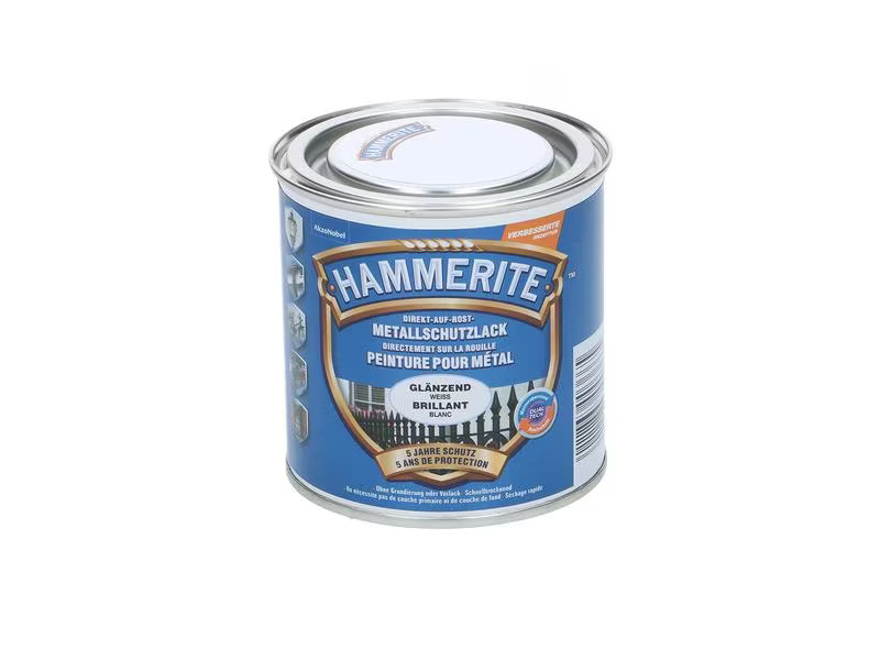 Hammerite Metall-Schutzlack HG Weiss, 250 ml