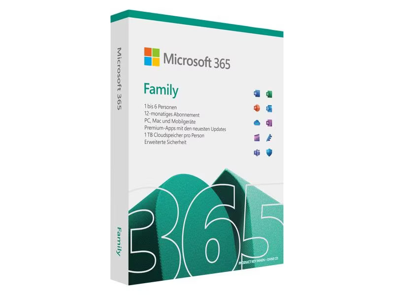 Microsoft 365 Family Box, 6 User, Englisch