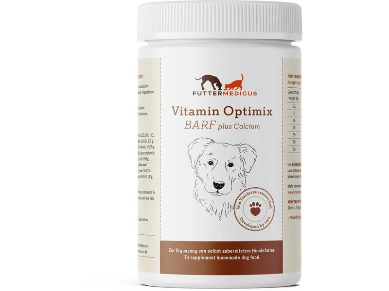 Futtermedicus Hunde-Nahrungsergänzung Barf Vitamin-Optimix Calcium, 500 g