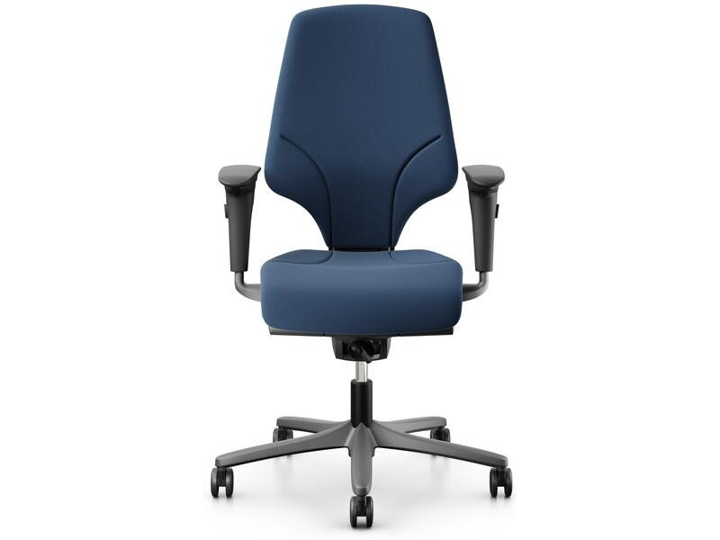 Giroflex Bürostuhl 64 mit Polsterrücken und Armlehnen, Dunkelblau