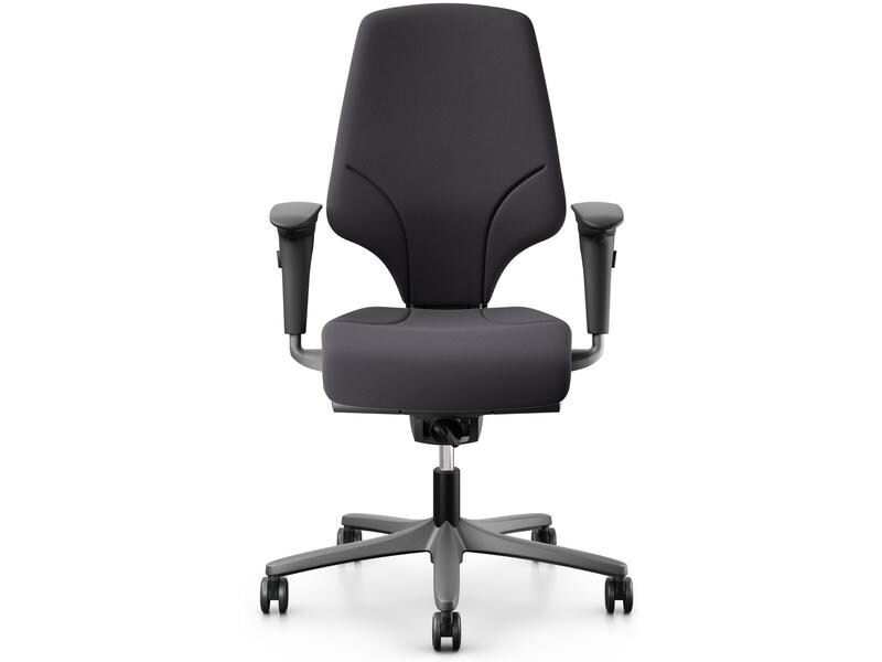 Giroflex Bürostuhl 64 mit Polsterrücken und Armlehnen, Charcoal