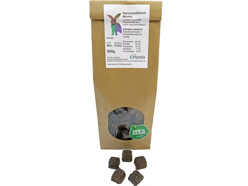 essendia Kausnack Kaninchenfleischwürfeli, 250 g