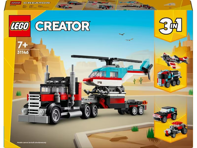 LEGO® Creator Tieflader mit Hubschrauber 31146