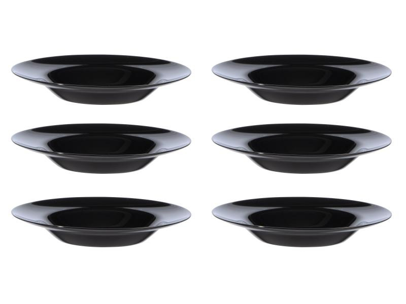 Arcoroc Suppen- &amp; Pastateller Evolution Ø 28.5 cm, 6 Stück, Schwarz