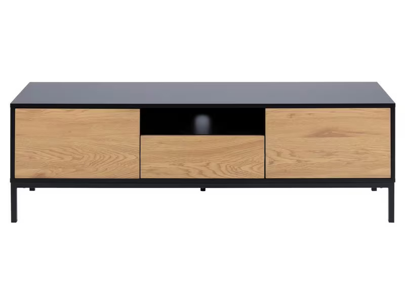 AC Design Kommode Seaford 140 x 40 x 45 cm, Nature/Schwarz