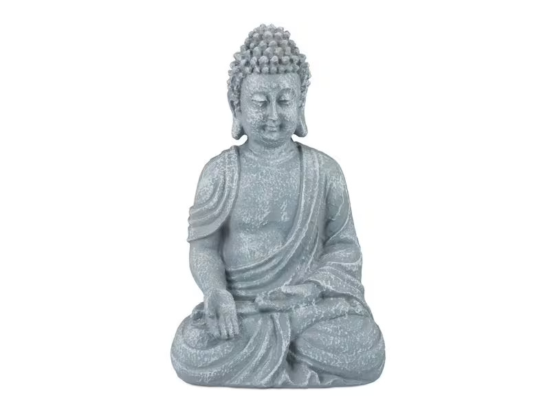 relaxdays Dekofigur Buddha Grau