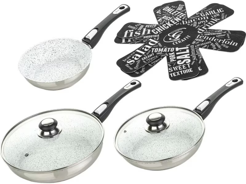 Genius Pfannen-Set Genius Cerafit Mont Blanc 20 cm/24 cm/28 cm