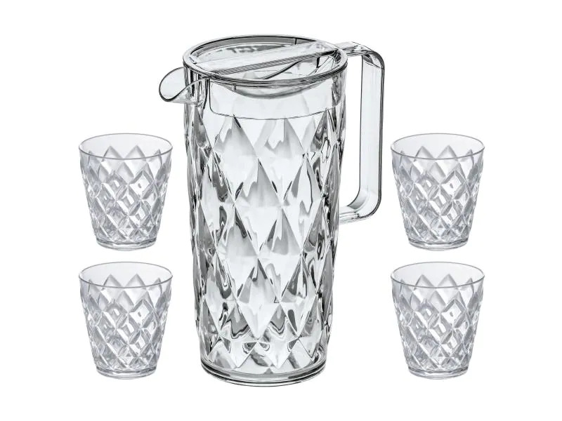 Koziol Krug Crystal 1.6 l 5-teilig, Transparent