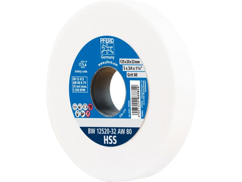 Pferd Schleifbockscheiben HSS Ø 125 x 20 mm Bohrung-Ø 32 mm A80
