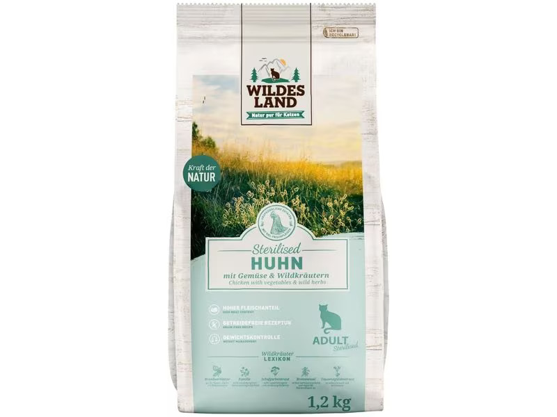 Wildes Land Trockenfutter Adult Huhn Sterilised, 1.2 kg