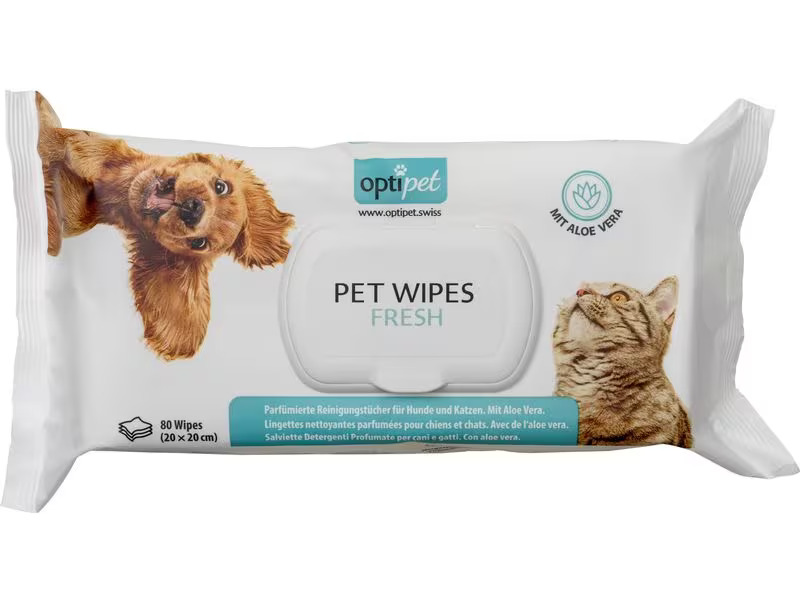 OptiPet Pflegetücher Pet Wipes, 80 Stück