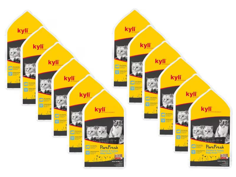 kyli Nassfutter Pure Fresh Kitten Chicken &amp; Turkey, 12 x 85 g