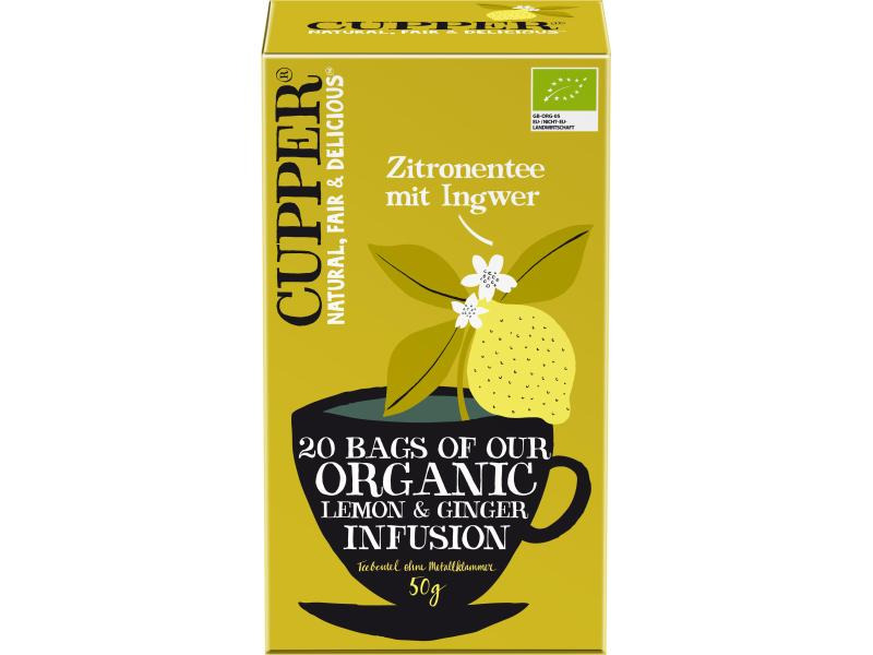 Cupper Teebeutel Bio  Zitronentee mit Ingwer 20 x 2.5 g