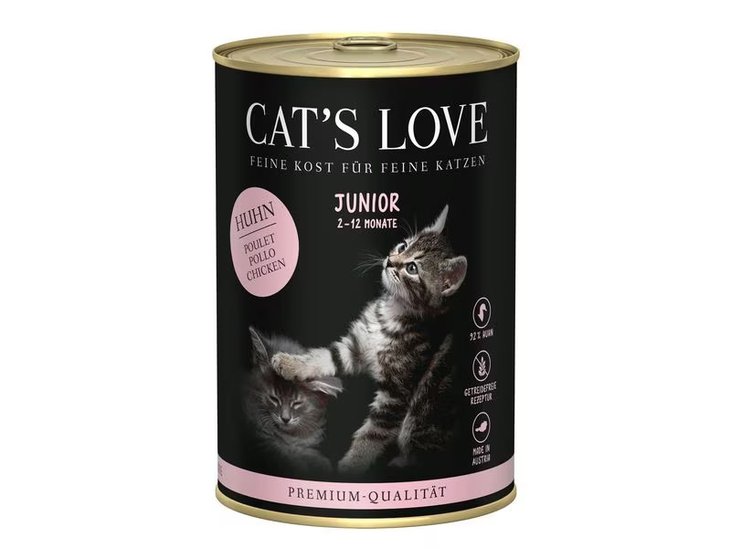 Cat's Love Nassfutter Junior Huhn Pur, 400 g