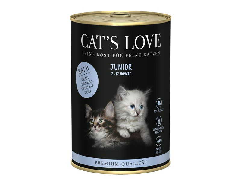Cat's Love Nassfutter Junior Kalb, 400 g