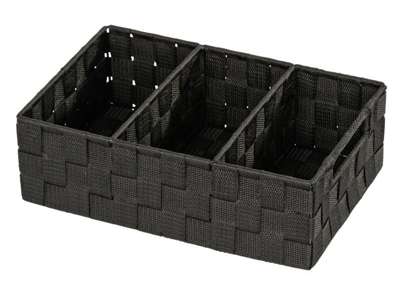 Wenko Aufbewahrungskorb Adria 32 x 21 x 10 cm, Schwarz