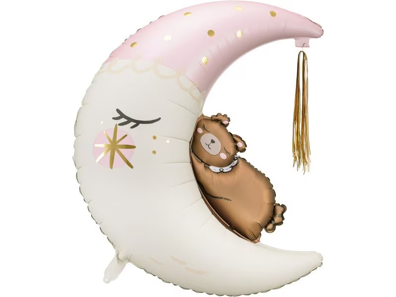 Partydeco Folienballon Teddybär Mond 80 x 98 cm