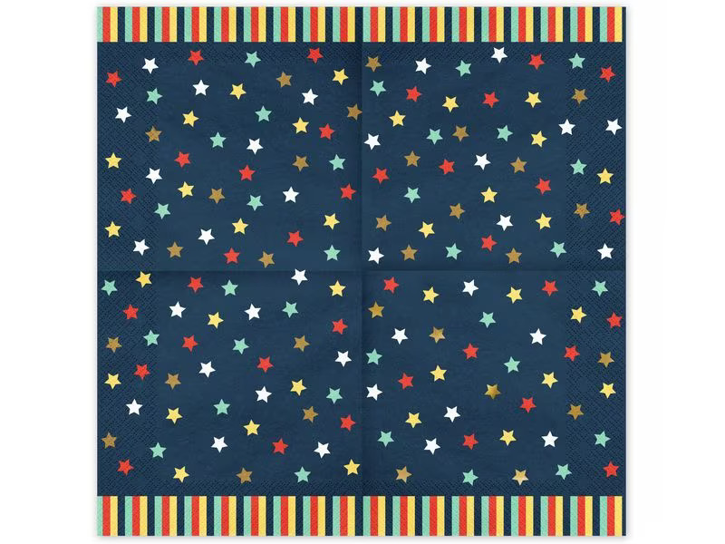 Partydeco Papierservietten Sterne 33 cm x 33 cm, 12 Stück