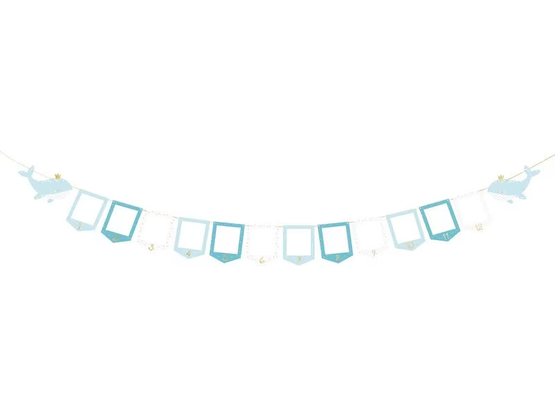 Partydeco Girlande Wal 15 m, Blau
