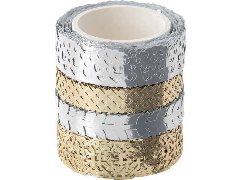 Folia Washi Tape Spitzenbordüre, 4 Stück