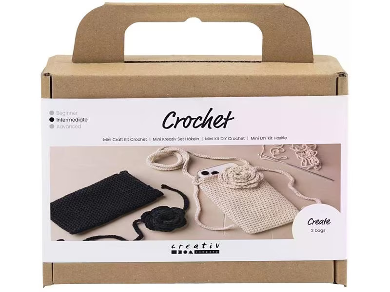 Creativ Company Bastelset Häkeln Tasche mit Rose