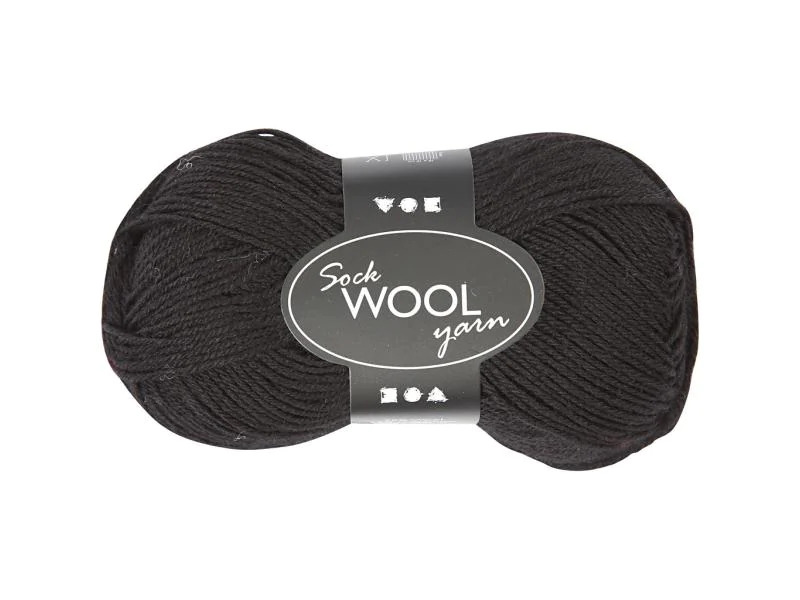 Creativ Company Wolle 50 g für Socken, Schwarz