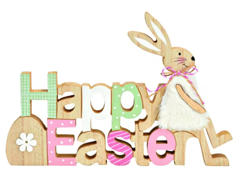 G. Wurm Aufsteller Happy Easter Hase Mehrfarbig