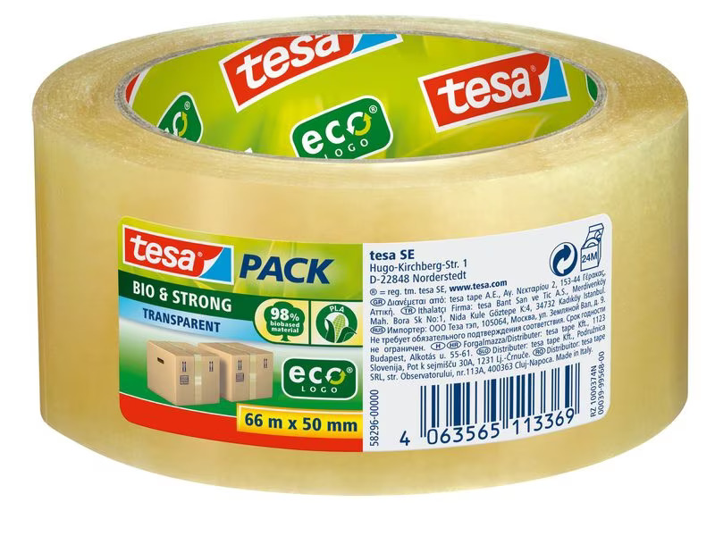 tesa Klebeband Bio &amp; Strong 50 mm x 66 m, Transparent