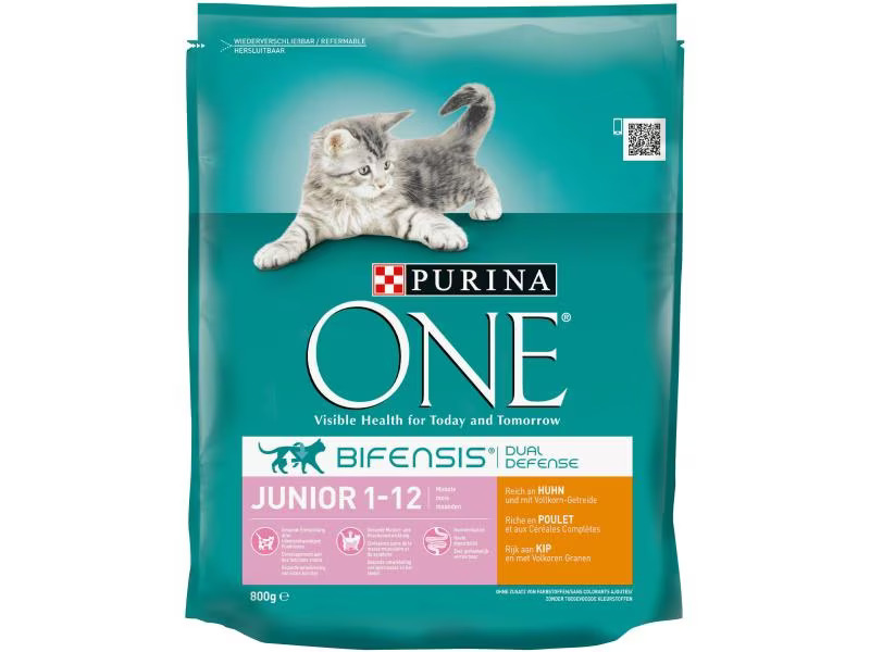 Purina ONE Trockenfutter Junior Huhn &amp; Vollkorn, 800g