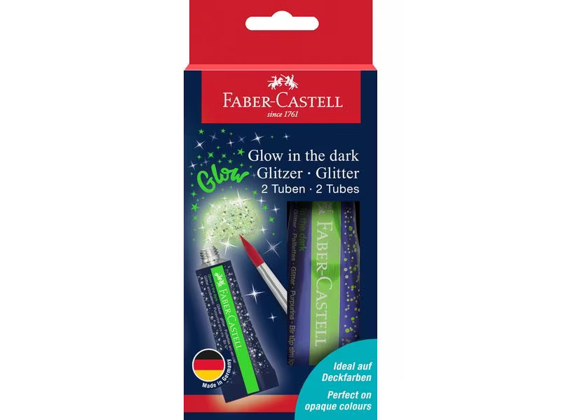 Faber-Castell Glitterpaste Glow in the dark 2 Täubchen je 12 ml