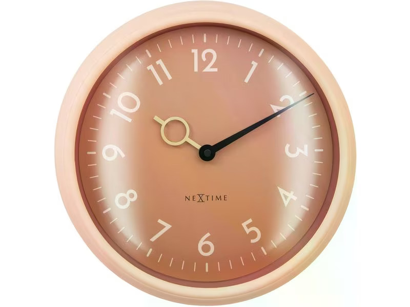 NeXtime Wanduhr Golden Hour Ø 30.5 cm, Pfirsich