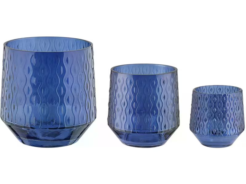 EGLO Leuchten Windlicht Bezamby 3 Stück, Blau