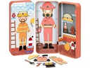 mierEdu Kinderspiel Reise-Magnetspielbox – Feuerwehrmann